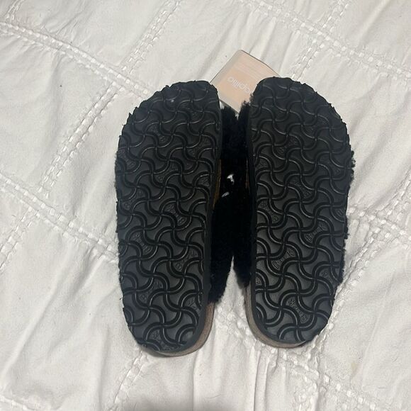 BIRKENSTOCK PAPILLIO Women Black Daytona Teddy Platform Sandal Slide 6/37 - Picture 9 of 9